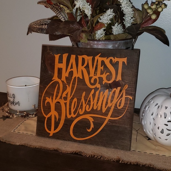 Handmade Other - NEW Handmade HARVEST BLESSINGS Fall Farmhouse Sign